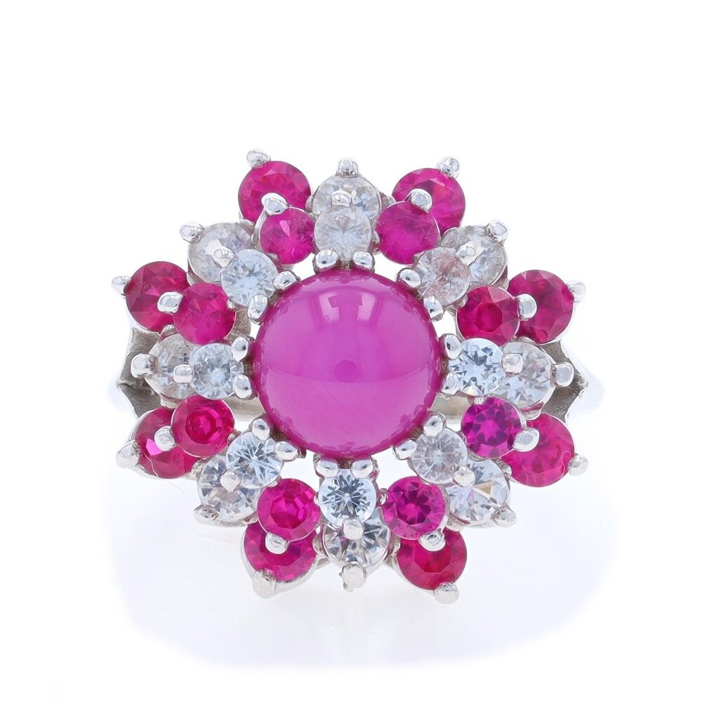 White Gold Lab-Created Star Ruby Lab-Created Ruby… - image 1